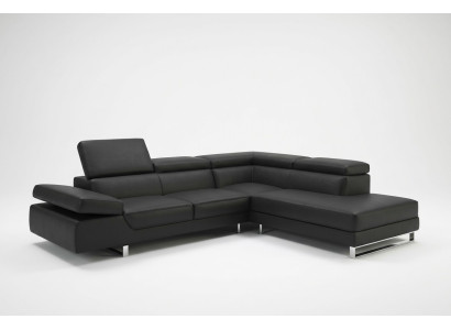 Sectional leather sofa L-shaped sofa couch decor upholstery seat corner