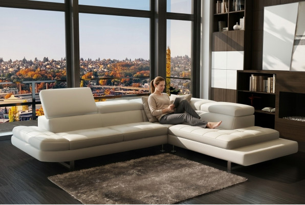 Modern leather corner sofa L shape upholstered designer corner suite