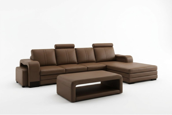 Corner sofa set 3-piece. Couch table stool leather suite sofas.