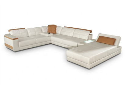 Leather sofa custom-made corner sofa couch upholstery seat ensemble living landscape
