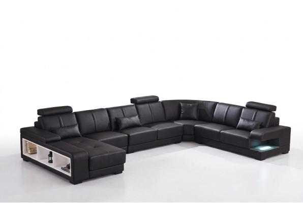 XXL BIG living landscape U-shape corner sofa couch upholstery decoration suite