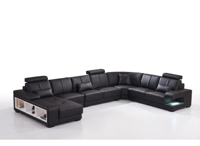 XXL BIG living landscape U-shape corner sofa couch upholstery decoration suite