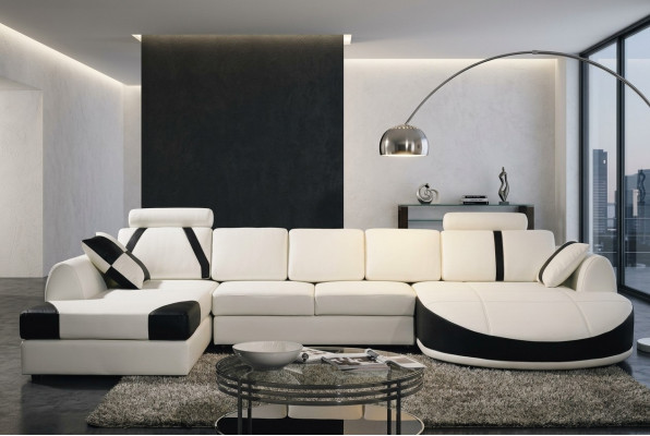 Corner sofa leather sofa upholstery living landscape sofa couch corner suite U shape