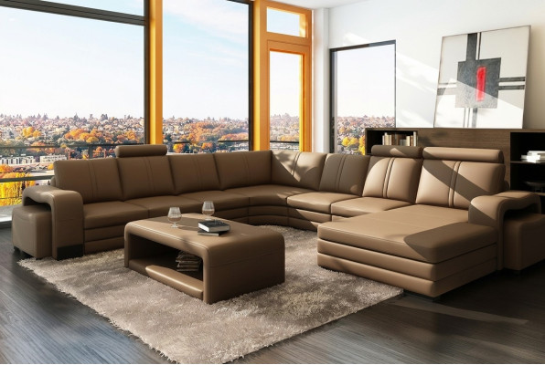 Designer living landscape U-shape stool coffee table couch corner sofa upholstery
