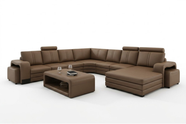Designer living landscape U-shape stool coffee table couch corner sofa upholstery