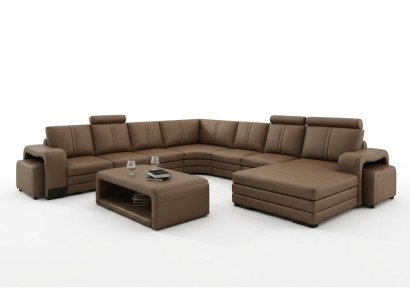 Designer living landscape U-shape stool coffee table couch corner sofa upholstery