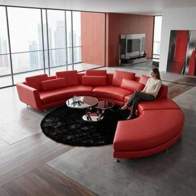 Red Round Couch Corner Sofa Living Area Round Sofa Upholstery Suite Sofas