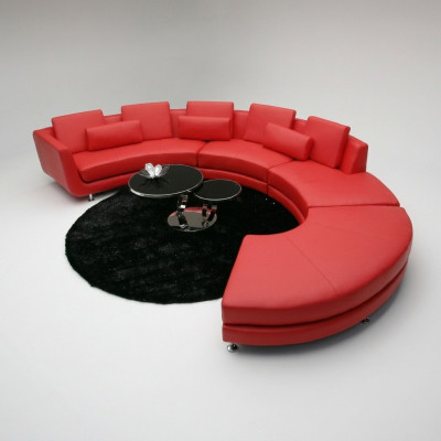 Red Round Couch Corner Sofa Living Area Round Sofa Upholstery Suite Sofas