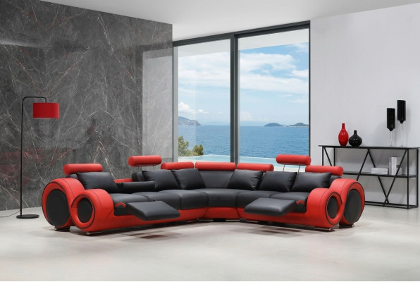 Designer sofa set living area couch corner sofa leather textile upholstery