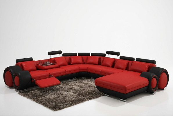 Leather sofa couch upholstery seat set couches living landscape BIG XXL