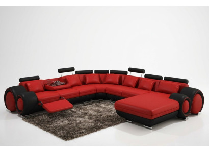 Leather sofa couch upholstery seat set couches living landscape BIG XXL