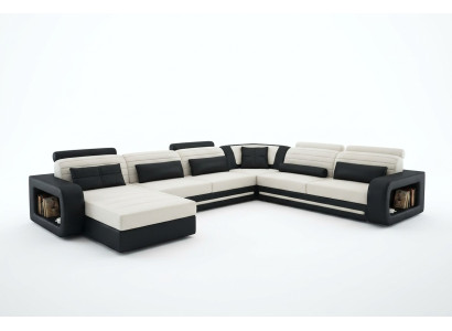 U-shaped sofa couch upholstered corner sofa suite living landscape leather design
