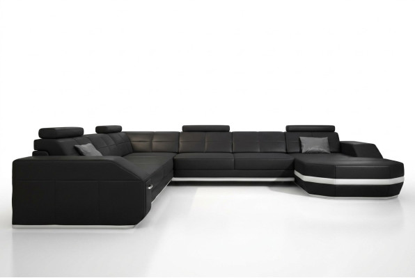 Corner sofa leather sofa big XXL U-shape living landscape sofa couch decoration set