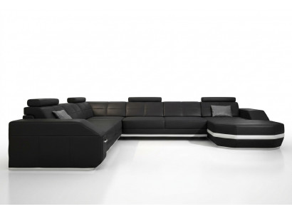 Corner sofa leather sofa big XXL U-shape living landscape sofa couch decoration set