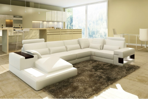 Branded sofa landscape leather sofa couch suite living landscapes