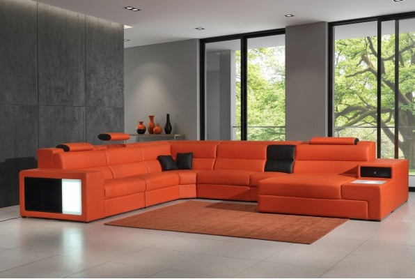 Corner sofa leather sofa big XXL U shape living landscape sofa decor couch set