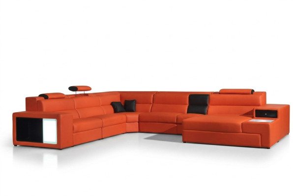 Corner sofa leather sofa big XXL U shape living landscape sofa decor couch set