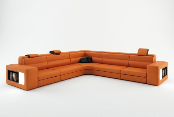 L-Form Modern Corner Sofa Couch Upholstered Leather Design Sofa Set