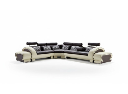 L-shaped sectional sofa 2x stool sofa couch design gray upholstery leather modern