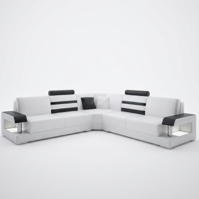 Designer sofa couch corner sofa upholstered furniture living landscape leather textile