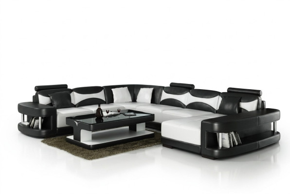 XXL big living landscape U shape corner sofa sofa couch upholstery set leather