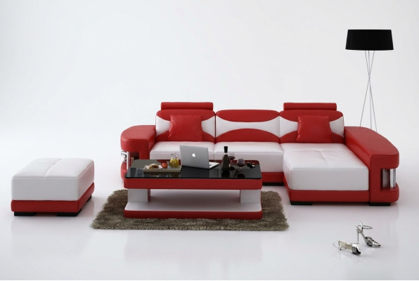 Leather sofa corner sofa stool suite upholstery L-shape couch sofa design