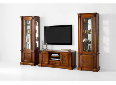 Classic living room display cabinet sideboard RTV shelf walls cabinet 3-piece solid wood