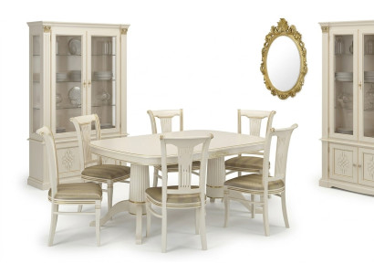 Set of 4 chairs dining set furniture design upholstered seating group wood