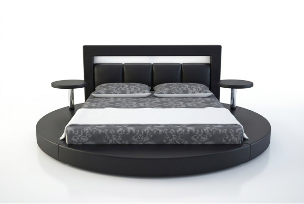 Round bed round design beds leather hotel double frame luxury sleep
