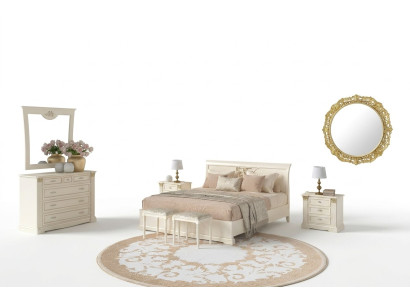 Bed, nightstand, dresser, 7-piece bedroom set, design luxury bedroom, solid wood.