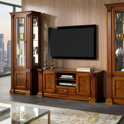 Living room antique style wood sideboard RTV cabinet TV Italian baroque