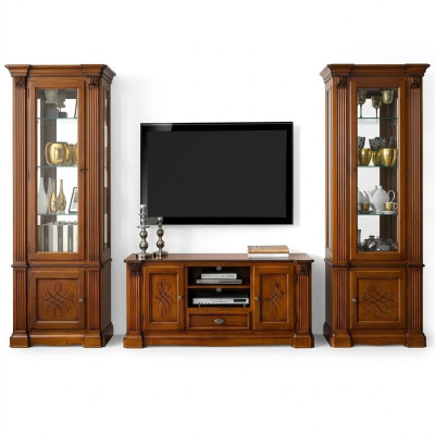 Living room antique style wood sideboard RTV cabinet TV Italian baroque