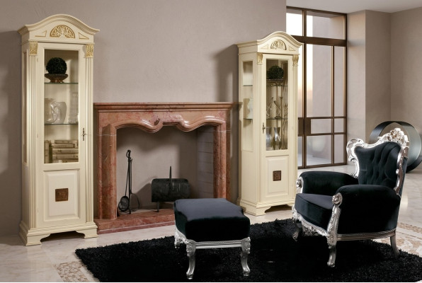 Noble display cabinet antique style cabinet showcase living room glass new solid wood