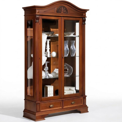 Showcase glass cabinet living room display case 2 doors baroque display cabinets