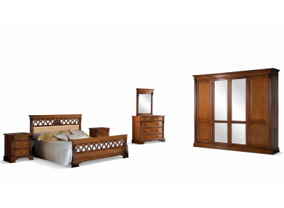 Bedroom set complete dresser bed wardrobe beds nightstand 6-piece solid wood