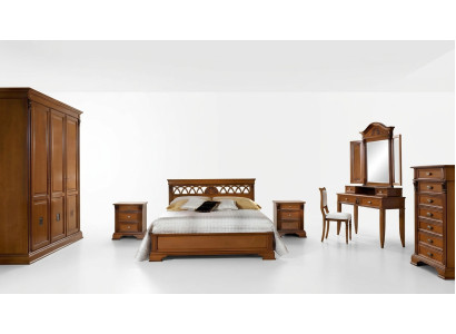 Luxury Bedroom Set 8-piece. Bed + 2x Nightstand + Dressing Table Designer Furniture Solid Wood