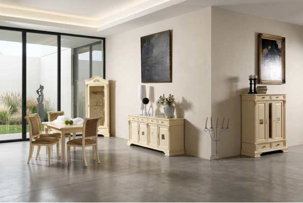 Complete dining room set 4x chairs sideboard 8-piece set table cabinet group solid wood
