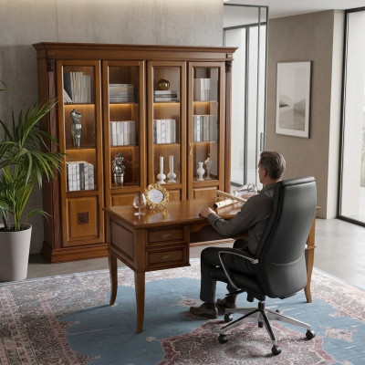 Office set furnishing desk chair armchair 2-piece baroque set