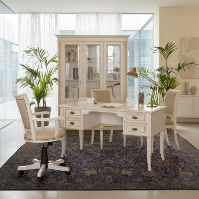 Office desk + armchair desks table wood chair 2-piece set Italy