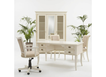 Office desk + armchair desks table wood chair 2-piece set Italy
