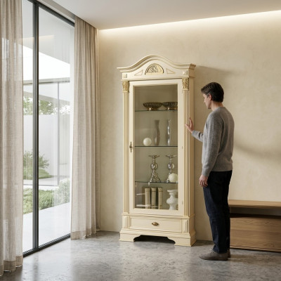 Corner display cabinet glass cupboard living room showcase 1-door showcase baroque rococo new