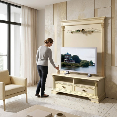 TV cabinet wall sideboard RTV low Italian furniture antique style wood