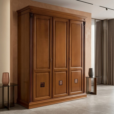 Wardrobe Bedroom Solid Wood Cabinet Antique Style Baroque Rococo Cabinets New