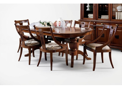 Complete Set Dining Table + 6 Chairs Dining Room Set Dining Group Solid Wood Table Tables 7-piece