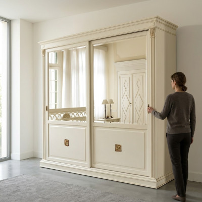 Noble wardrobe luxury sliding doors design bedroom cabinets clothes solid wood new