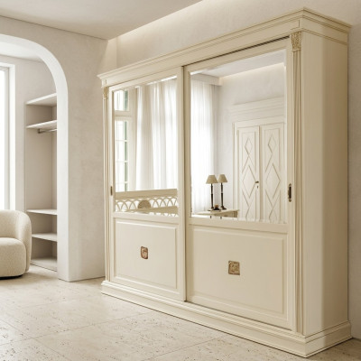 Noble wardrobe luxury sliding doors design bedroom cabinets clothes solid wood new