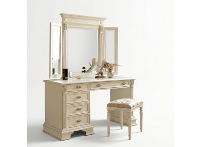 Makeup Table Mirror Stool Complete Dresser Set Bedroom New 3-piece.