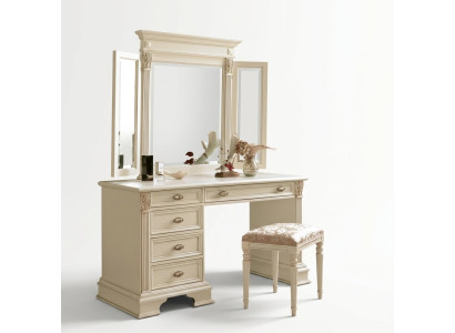 Makeup Table Mirror Stool Complete Dresser Set Bedroom New 3-piece.