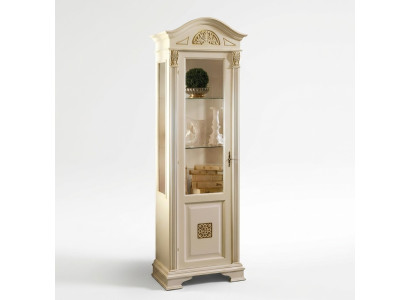 Elegant baroque glass display cabinet with delicate embellishments