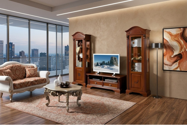Living Room Wall Unit Set Display Cabinets Display Cabinet Sideboard Living Room Furniture Set Solid Wood
